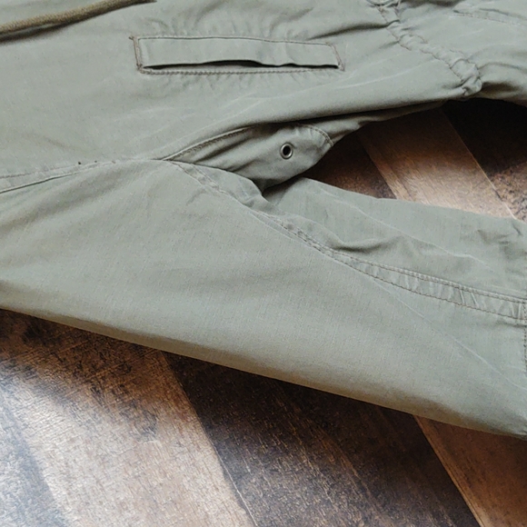 Gap Utility Hooded Olive Green Faux Fur lined  Parka Jacket Sz Small Wom - Picture 6 of 17